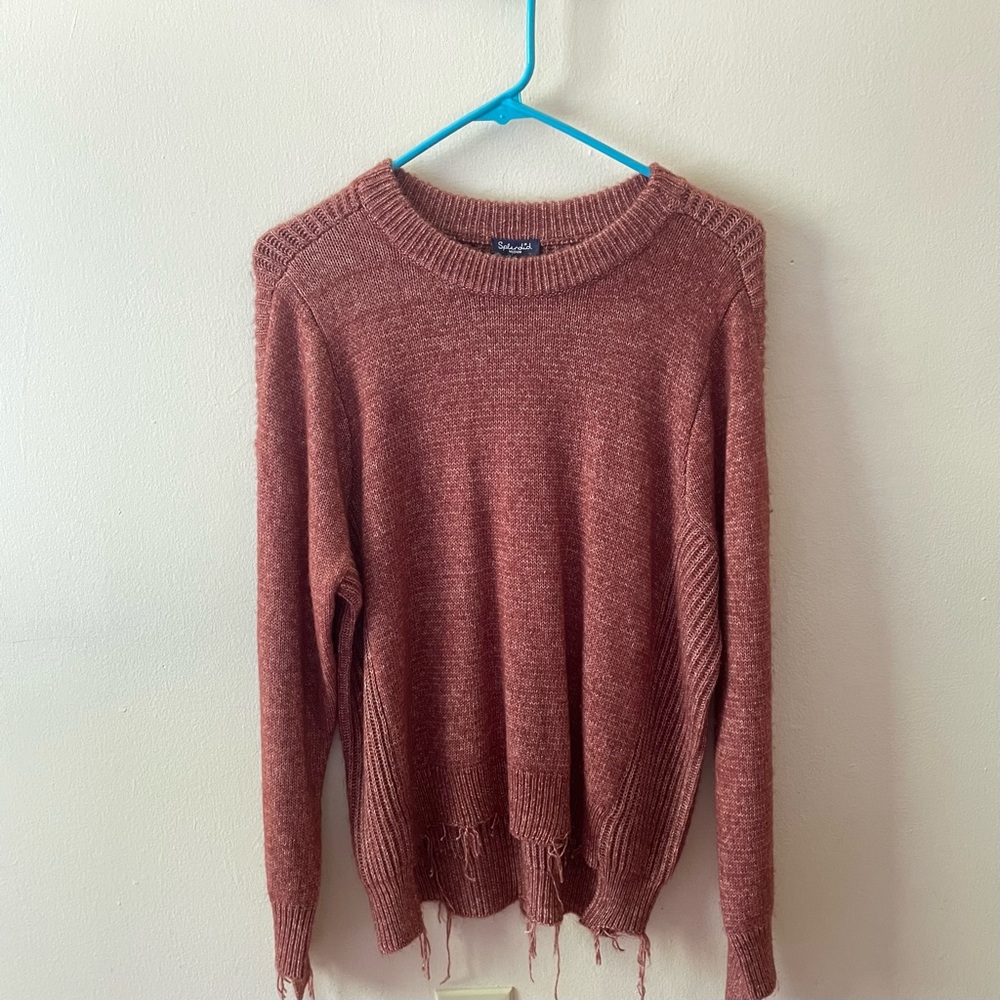 NWT Splendid Knit Fringe Hem Sweater